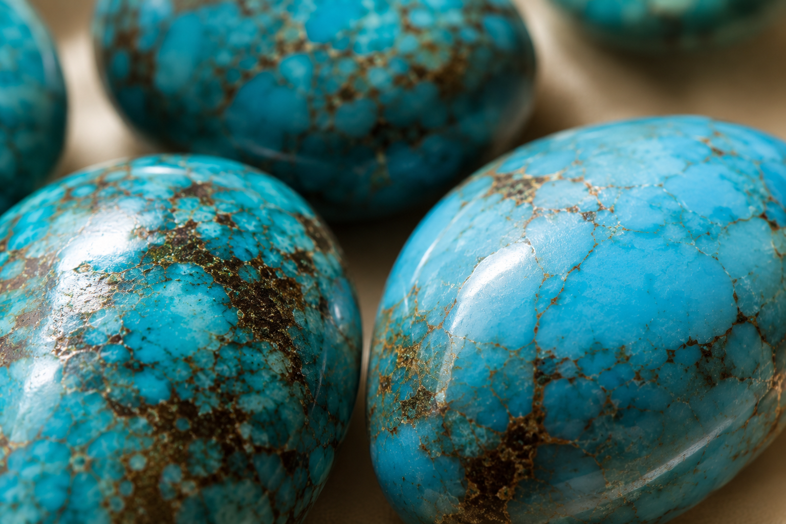 Close-up of Irani Firoza turquoise texture and matrix
